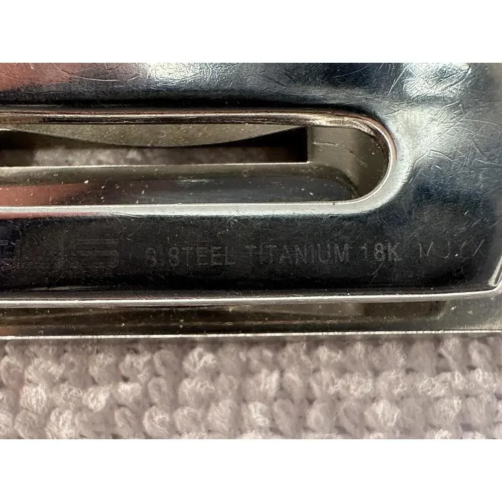 Stainless Steel Titanium 18k Gold‎  Money Clip 2” USED, Signed MJYX